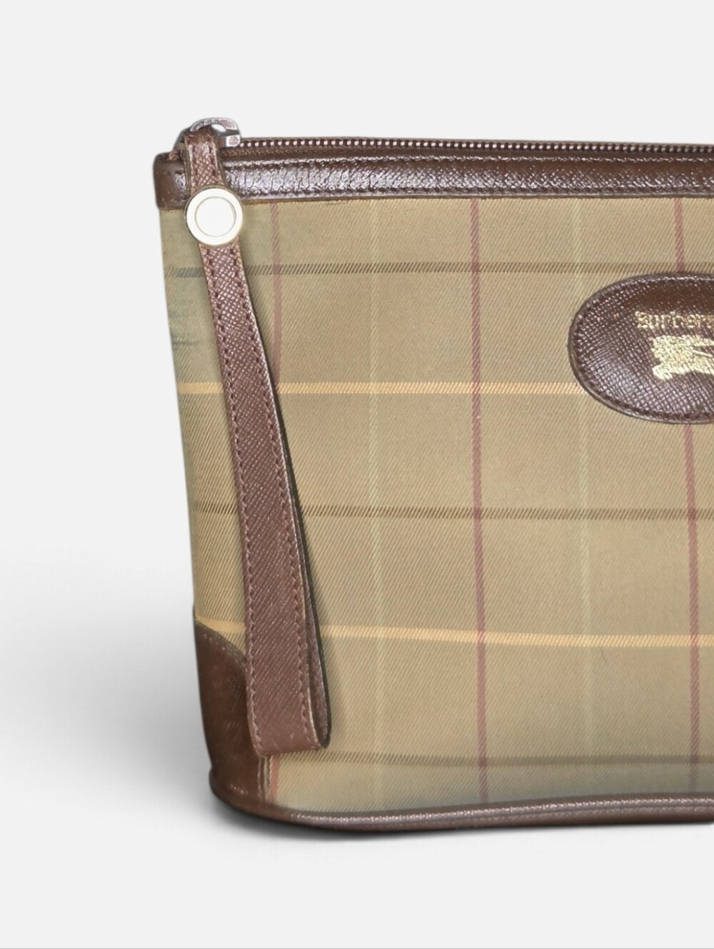 Burberry-Brown Nova Check Clutch Bag Canvas - Picture 2 of 8